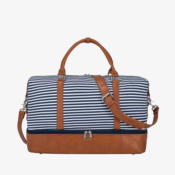 s zone Striped Weekender Canvas Duffel Bag
