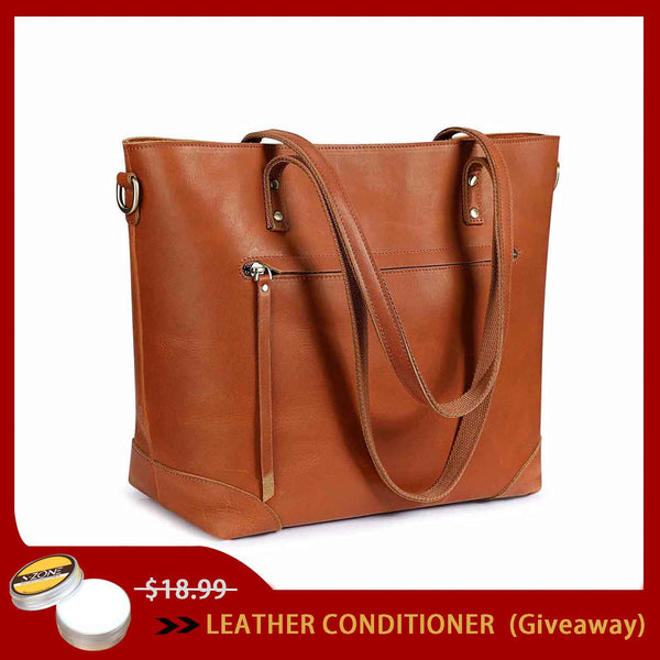 S Zone Vintage Leather Tote Bag