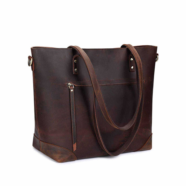s zone Vintage Leather Tote Bag