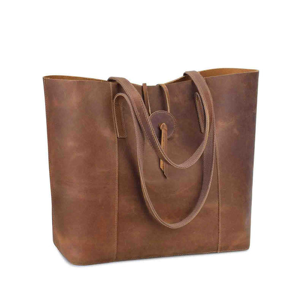 S Zone Women's Crazy Horse Leather Tote Bag
