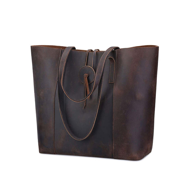 S Zone Women's Crazy Horse Leather Tote Bag