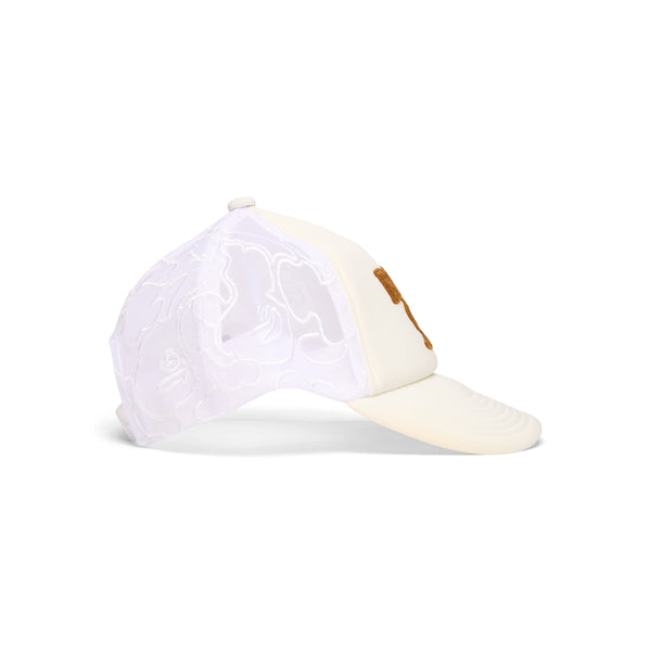 S.b. Concept A Bathing Ape Line Camo Jacquard Mesh Blocking Logo Cap Ivory
