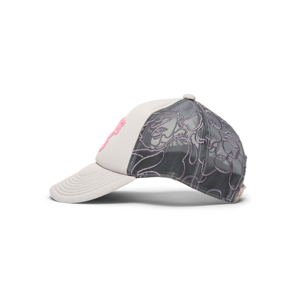 S.b. Concept A Bathing Ape Line Camo Jacquard Mesh Blocking Logo Cap Gray