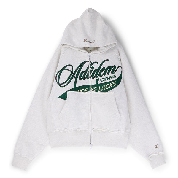 s.b. concept Adidem Asterisks Chainstitch Ribbon Hoodie Grey · Green