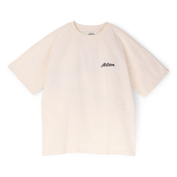 s.b. concept Adidem Asterisks Chainstitch Script Tee Cream