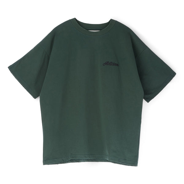 s.b. concept Adidem Asterisks Chainstitch Script Tee Green