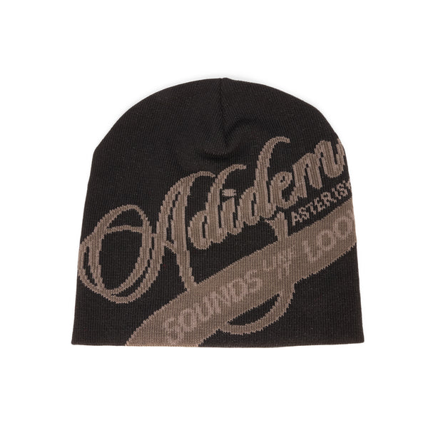 s.b. concept Adidem Asterisks Cursive Script Beanie Black