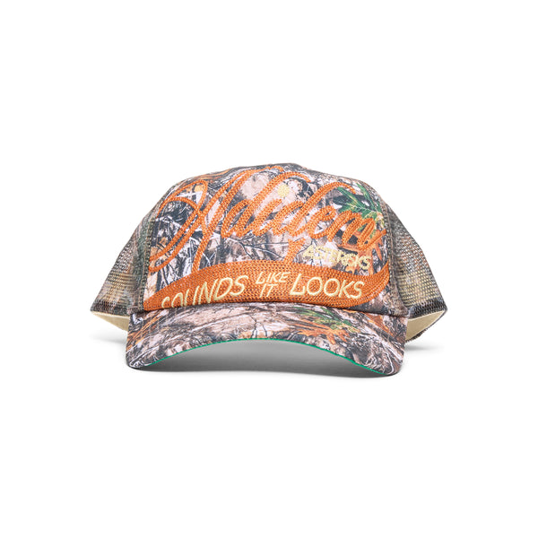 s.b. concept Adidem Asterisks Cursive Trucker Hat Camo