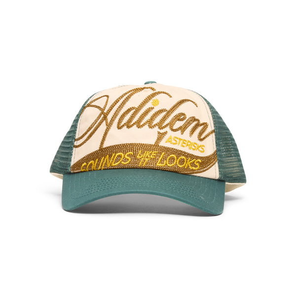 s.b. concept Adidem Asterisks Cursive Trucker Hat Green