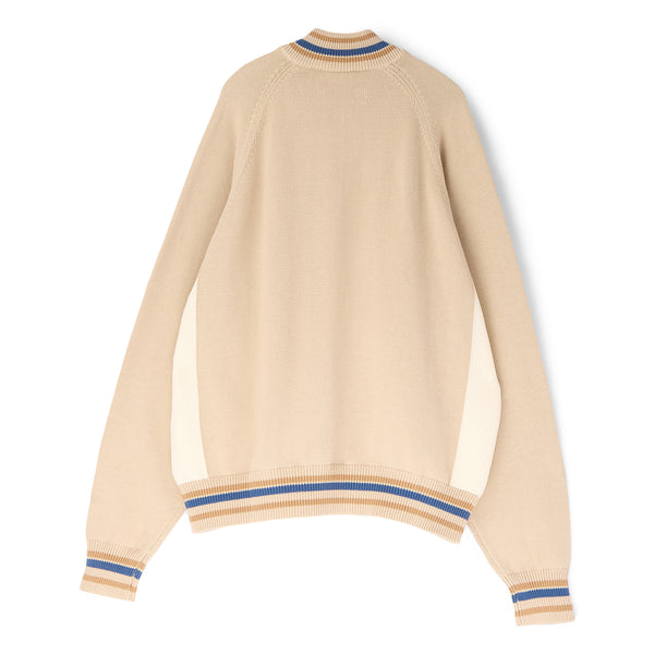 S.b. Concept Adidem Asterisks Knit Sport Zip Up Sweater Beige