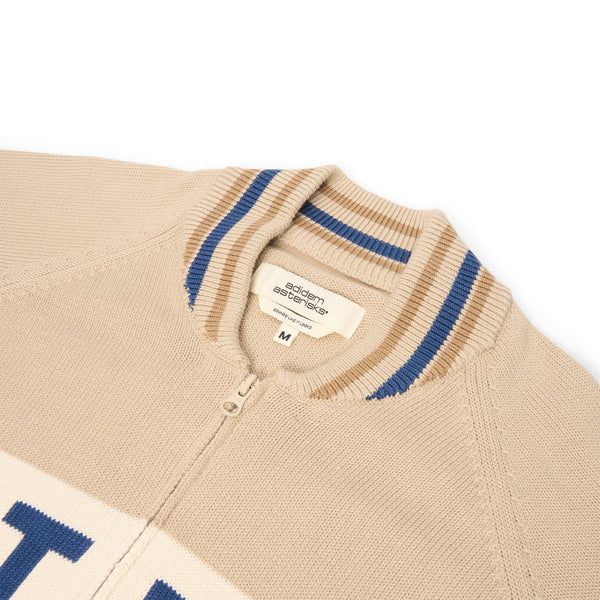 S.b. Concept Adidem Asterisks Knit Sport Zip Up Sweater Beige
