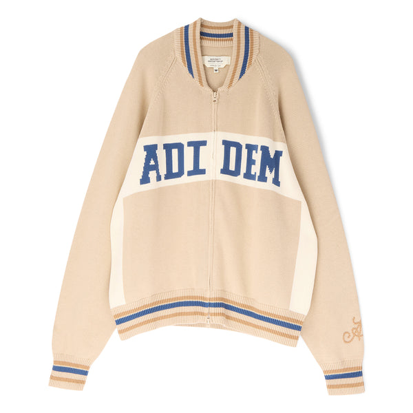 s.b. concept Adidem Asterisks Knit Sport Zip Up Sweater Beige