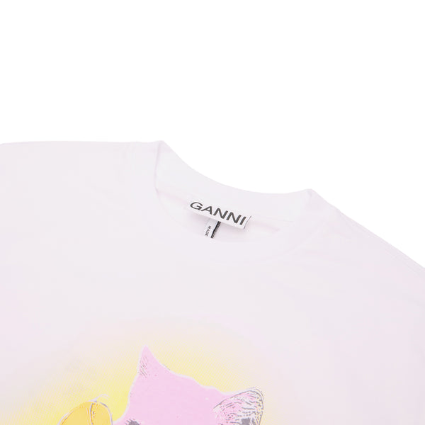 S.b. Concept GANNI Basic Jersey Neon Kitty T-shirt Bright White