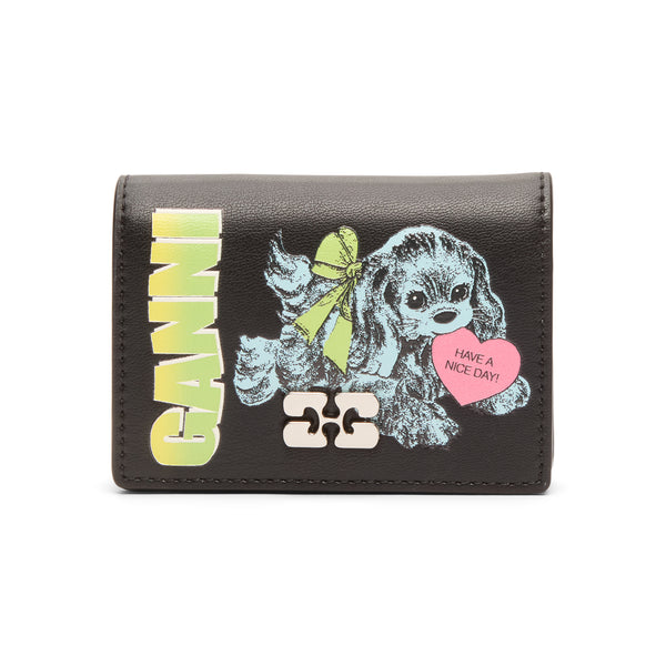 s.b. concept GANNI Blue Dog Card Holder With Flap Black