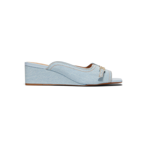 s.b. concept GANNI Butterfly Wedge Mule Sandal Denim Niagara Mist