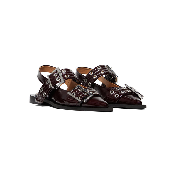 S.b. Concept GANNI Feminine Buckle Ballerina Naplack Burgundy