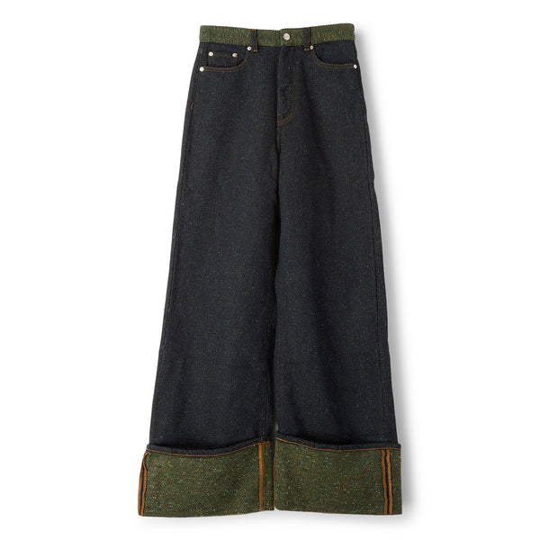 s.b. concept GANNI Fold-Up Twill Denim Baggy Jeans Phantom