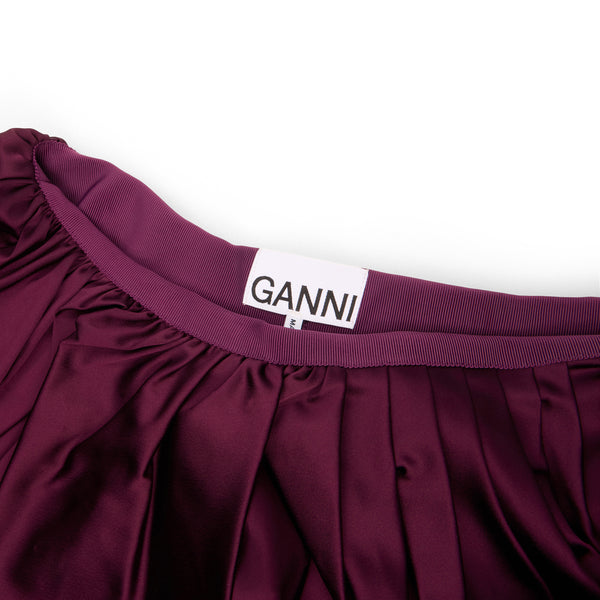 S.b. Concept GANNI Satin Draped Mini Skirt Mauve Wine