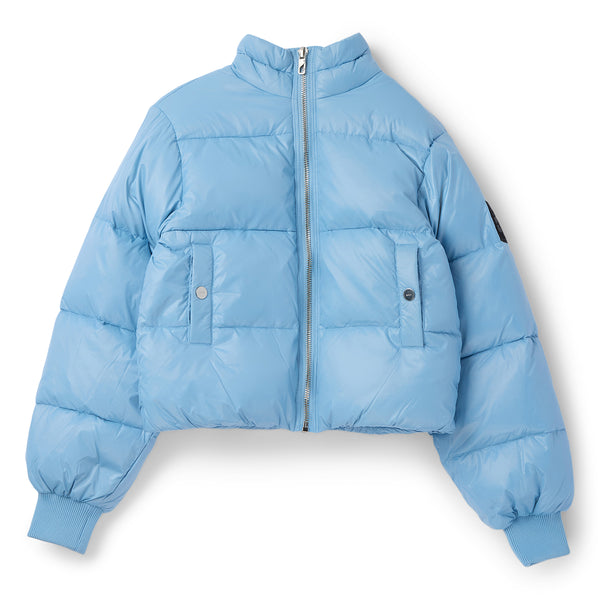 s.b. concept GANNI Shiny Nylon Short Puffer Jacket Blissful Blue