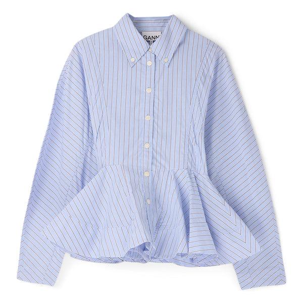 s.b. concept GANNI Stripe Peplum Shirt Lavender Lustre