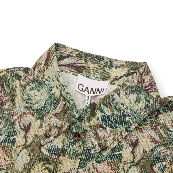 S.b. Concept GANNI Tapestry Floral Shirt Dress Jadeite
