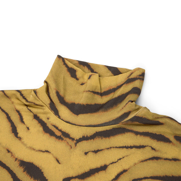 S.b. Concept GANNI Zebra Print Jersey Turtleneck Khaki