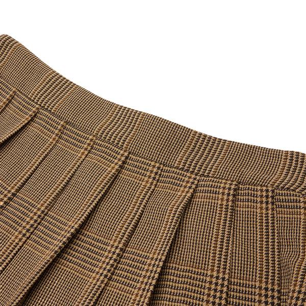 S.b. Concept Golden Goose Wool Pleated Mini Skirt Brown · Beige