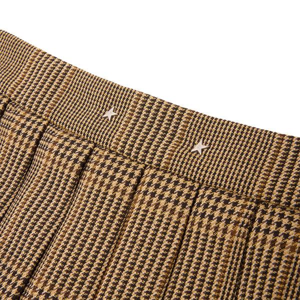 S.b. Concept Golden Goose Wool Pleated Mini Skirt Brown · Beige