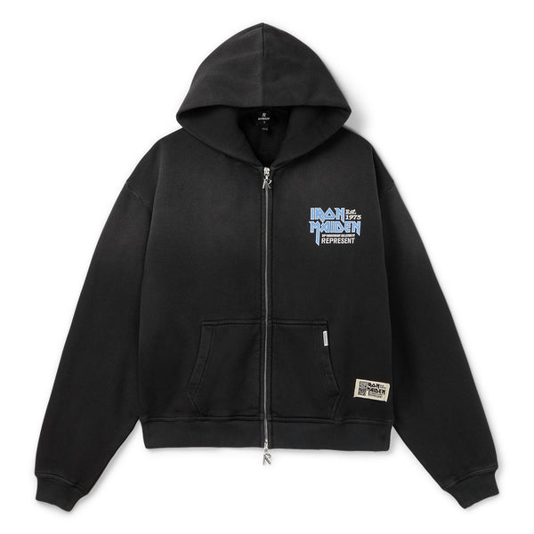 s.b. concept REPRESENT Iron Maiden Anniversary Zip Hoodie Stained black
