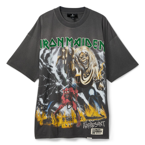 s.b. concept REPRESENT x Iron Maiden Number of Beast T-Shirt Sunfade grey