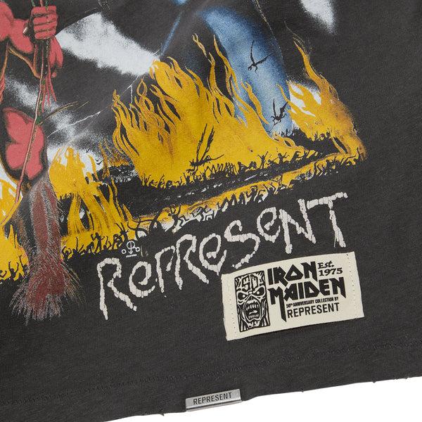 S.b. Concept REPRESENT X Iron Maiden Number Of The Beast Long Sleeve T-Shirt Sunfade Grey