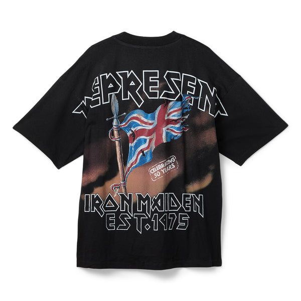 S.b. Concept REPRESENT X Iron Maiden Steed T-Shirt Stained Black