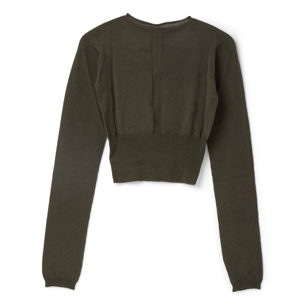 S.b. Concept Rick Owens Slashed Long Sleeve Cropped Knit Bosco