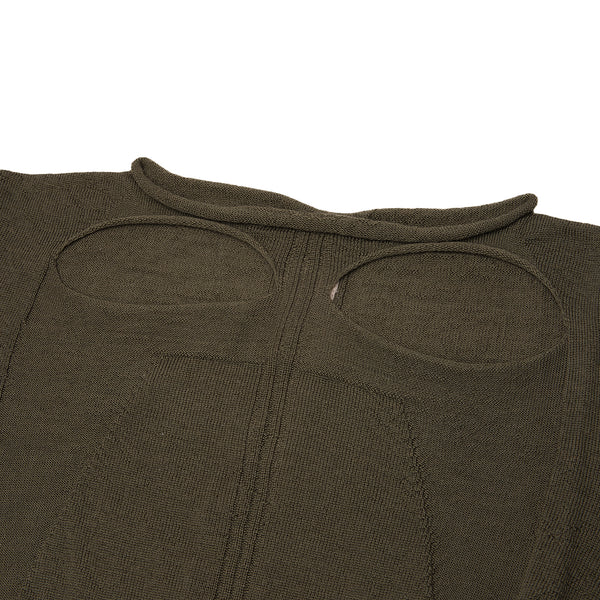 S.b. Concept Rick Owens Slashed Long Sleeve Cropped Knit Bosco
