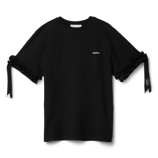 s.b. concept COPERNI Ruffle Logo Boxy T-Shirt Black