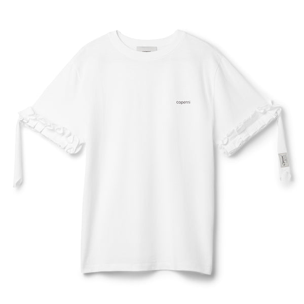 s.b. concept COPERNI Ruffle Logo Boxy T-Shirt White