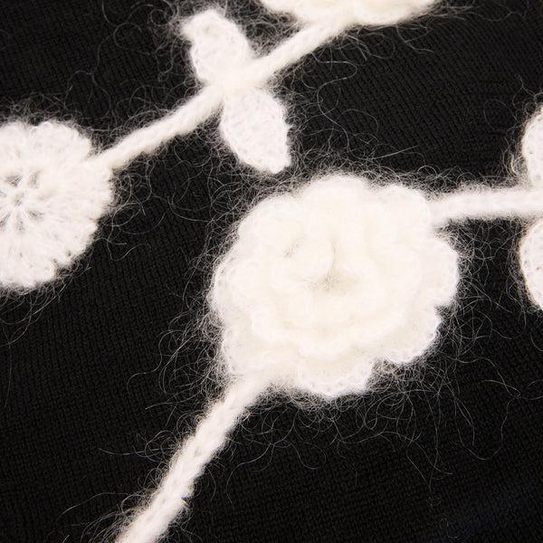 S.b. Concept GANNI Bonnet Crochet Flowers Black