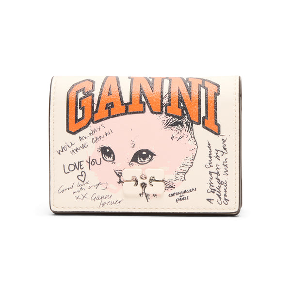 s.b. concept GANNI Cat Card Holder With Flap Egret