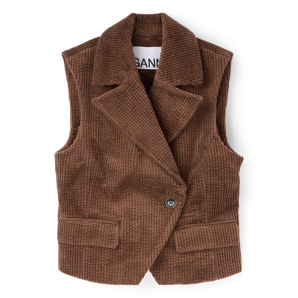 s.b. concept GANNI Corduroy Vest Chicory Coffee