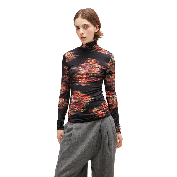 S.b. Concept GANNI Floral Jersey Turtleneck Black