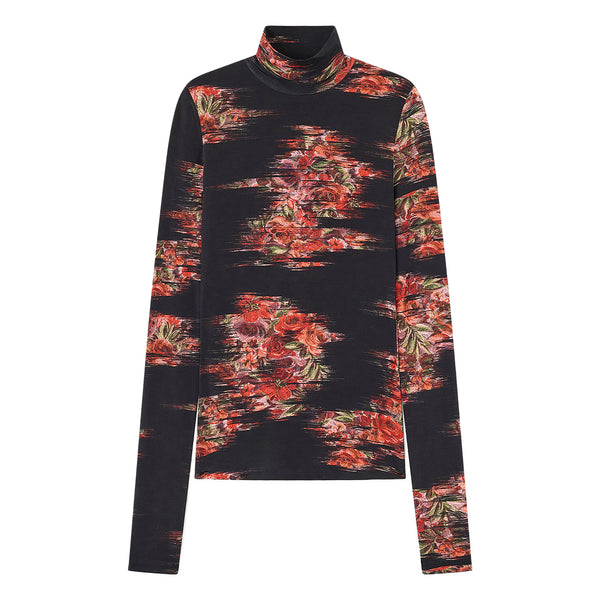 s.b. concept GANNI Floral Jersey Turtleneck Black