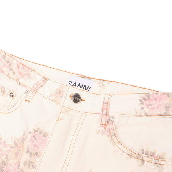 S.b. Concept GANNI Floral Printed Stary Jeans Egret
