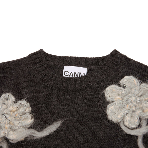S.b. Concept GANNI Flower Crochet Sweater Phantom