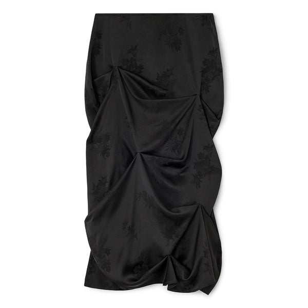 s.b. concept GANNI Jacquard Tuck Drpaed Skirt Black