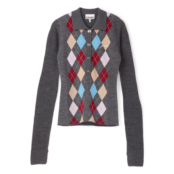 s.b. concept GANNI Knitted Polo Shirt Paloma