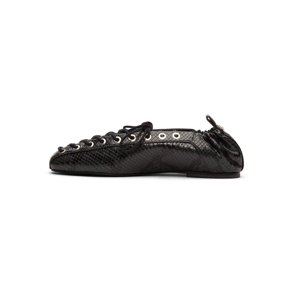 S.b. Concept GANNI Lace-Up Ballerinas Black Oyster