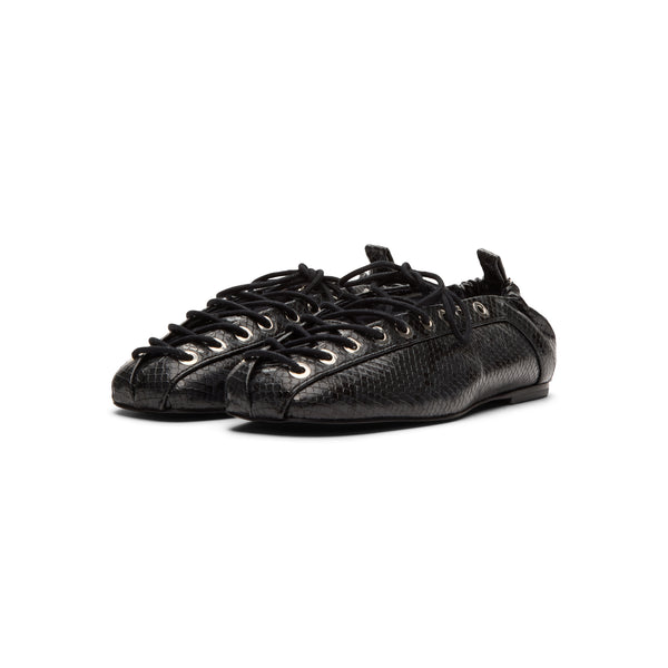 S.b. Concept GANNI Lace-Up Ballerinas Black Oyster