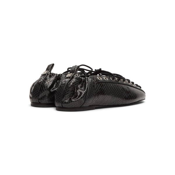 S.b. Concept GANNI Lace-Up Ballerinas Black Oyster