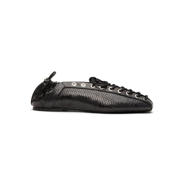 s.b. concept GANNI Lace-Up Ballerinas Black Oyster