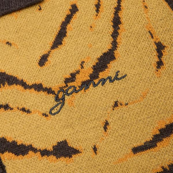 S.b. Concept GANNI Merino Jacquard Polo Khaki